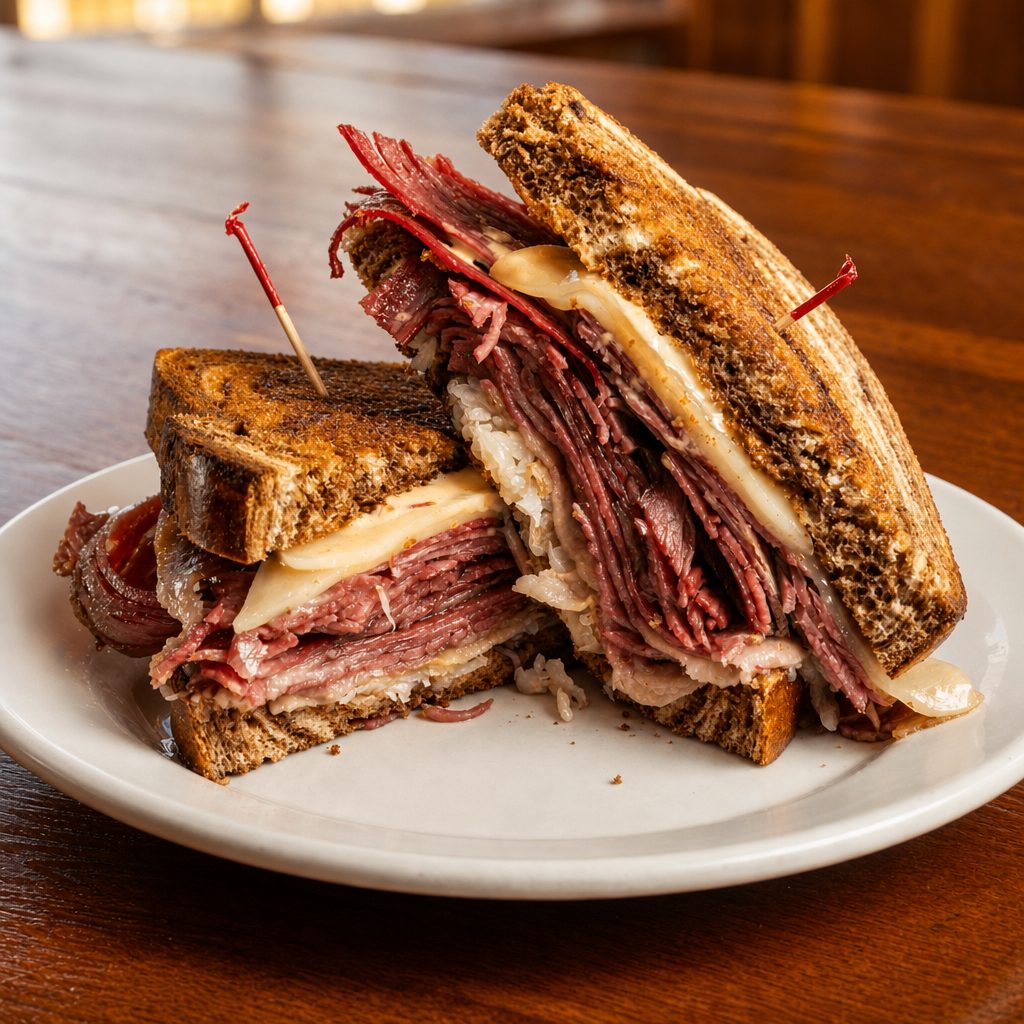 Corned Beef Reuben Sandwich.